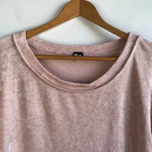 We the Free Milan blush pink crushed velvet top - Picture 4 of 8